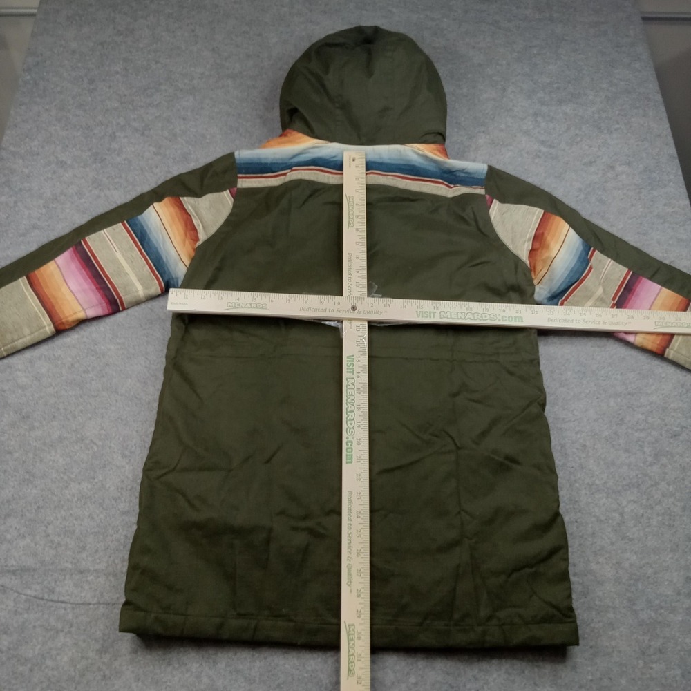 Burton Jacket Womens Large Green Hooded Striped Insulated‎ Ski Living Lining - Picture 4 of 7